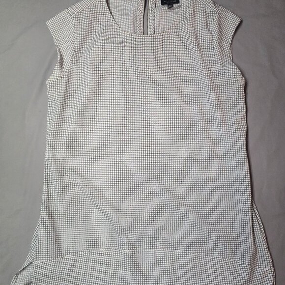 Share Women's The Limited Cap Sleeve White with black stripes Blouse Size Tall S - Picture 1 of 8